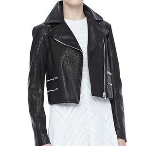 Rag and Bone Vespa Croc Embossed Lambskin Jacket